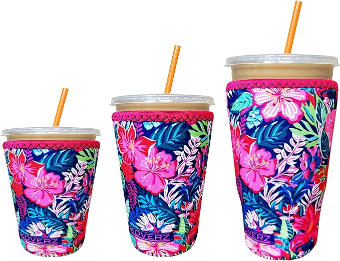Koverz 3-Pack Iced Coffee Sleeve SET OF 3 - Hibiscus