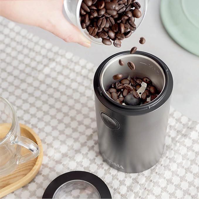 Aroma Housewares Mini Coffee Grinder and Electric Herb Grinder with 304 Stainless Steel Grinding Blades and a Premium Clear Lid (40 g.)