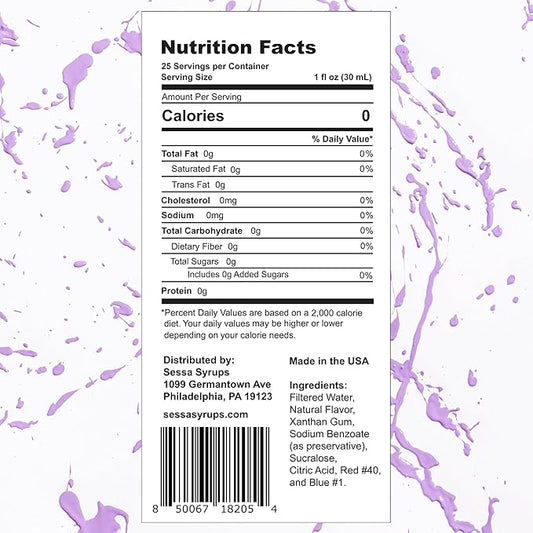 Sessa Syrups Sugar Free Lavender Syrup - 25.4 Fl Oz - Keto-Friendly, Zero Calorie, Gluten-Free - Natural Flavoring for Coffee, Tea, Cocktails, and More