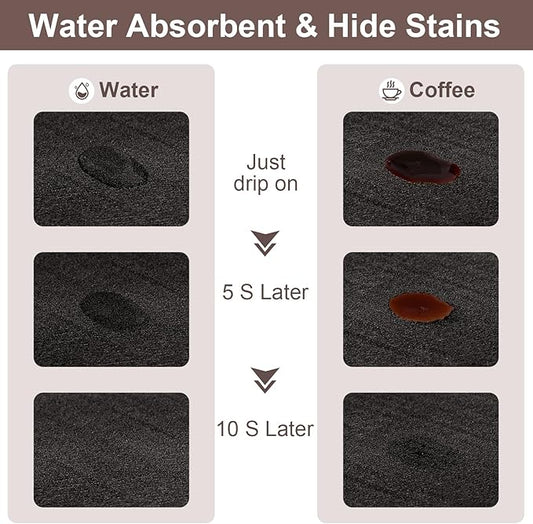 Absorbent Coffee Mat, Fashion Dish Drying Mat for Kitchen Counter Coffee Bar Accessories Espresso Machine Dish Rack 16" x 24" Black