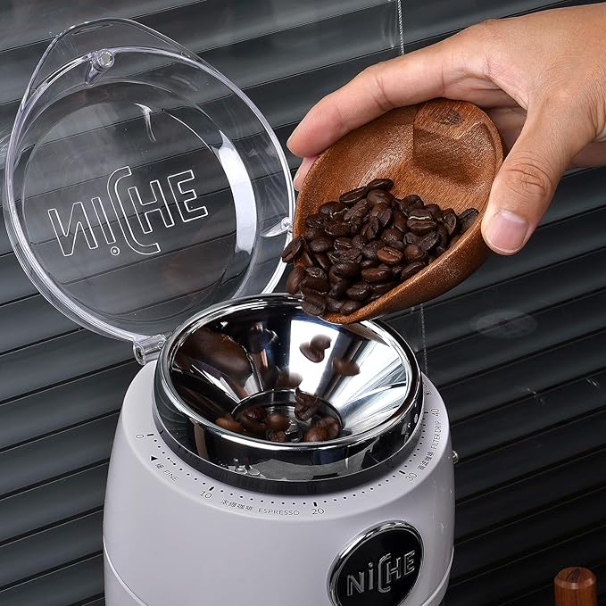 IKAPE Wooden Coffee Bean Dosing Cup and Spray Bottle Kit for Espresso, Coffee Bar Accessories for Reducing Coffee Power Static, Dosing Tray for Coffee or Tea, Sugar(White)
