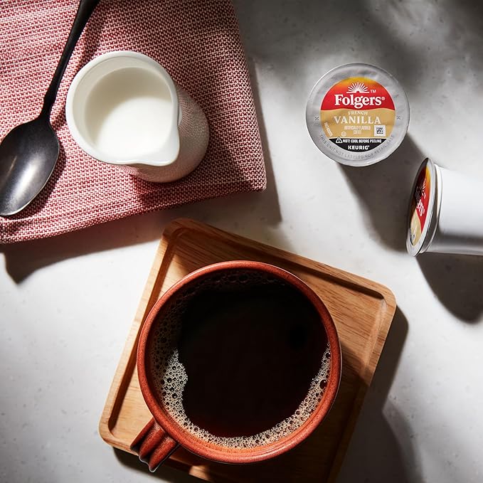 Folgers French Vanilla Flavored Coffee, 72 Keurig K-Cup Pods