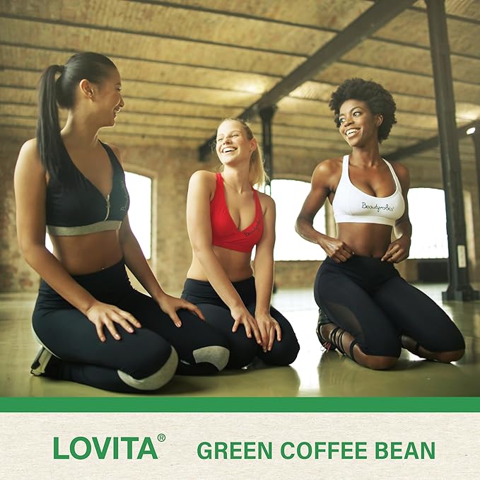Lovita Green Coffee Bean Extract, 50% Chlorogenic Acid for Metabolism, Energy & Weight Management, 800 mg per Day, Vegan, Non-GMO, Gluten-Free, Natural Antioxidant Supplement, 180 Capsules