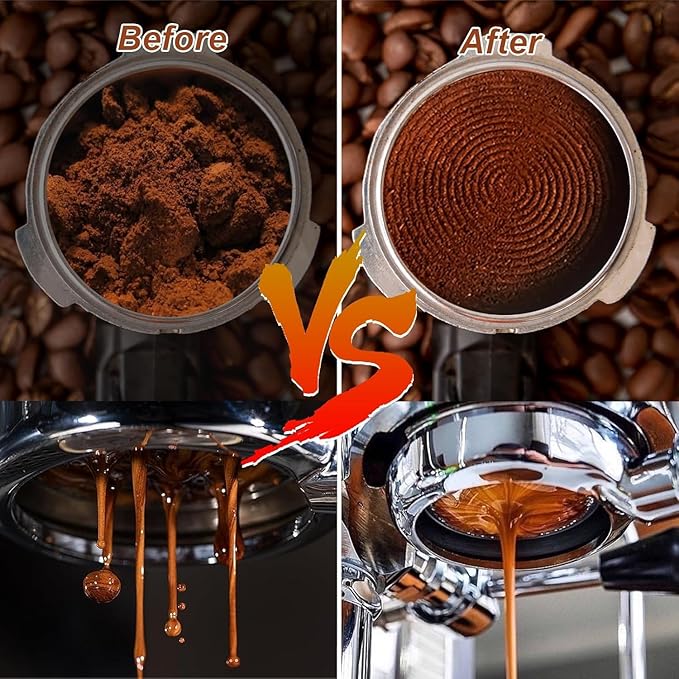 51mm Espresso Tamper, Premium Calibrated Spring Loaded Tamper, Flat Stainless Steel Base Espresso Tamper 51mm, Espresso Coffee Tamper for Barista Home Coffee Accessories