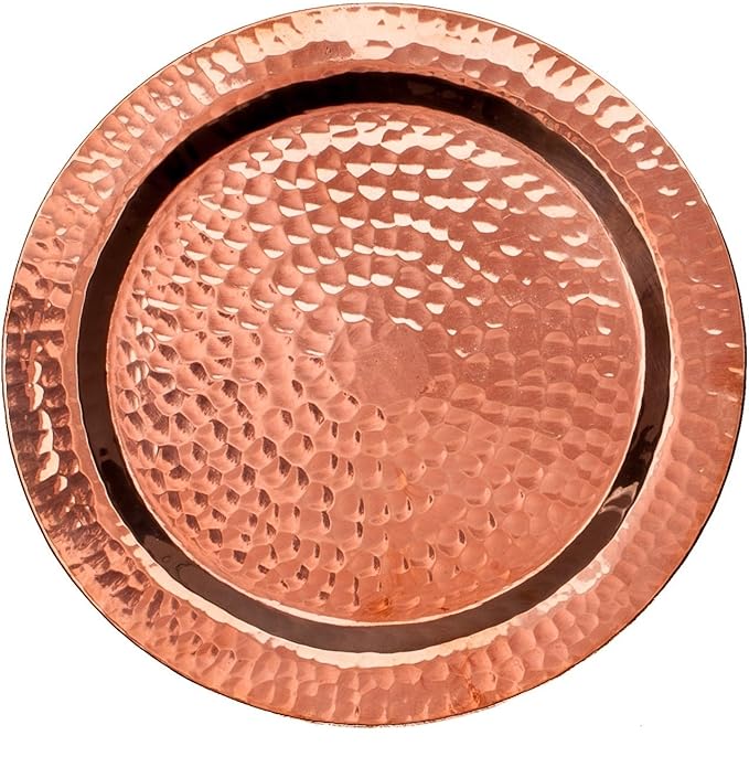 Sertodo Copper, Round Napa Cup Coaster, Hand Hammered 100% Pure Copper, 4.5 inch diameter, Single