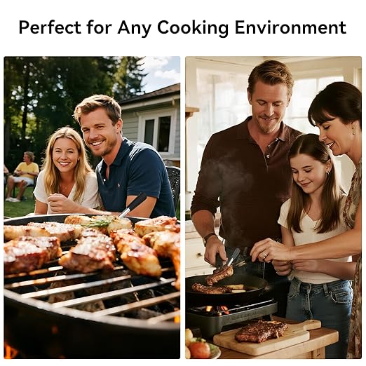 Newise Bluetooth Wireless Meat Thermometer with Smart APP, Long Range & Fast Charge, Digital Food Thermometer for Grill, Oven, Smoker, Christmas Perfect Gifts for Men Dad