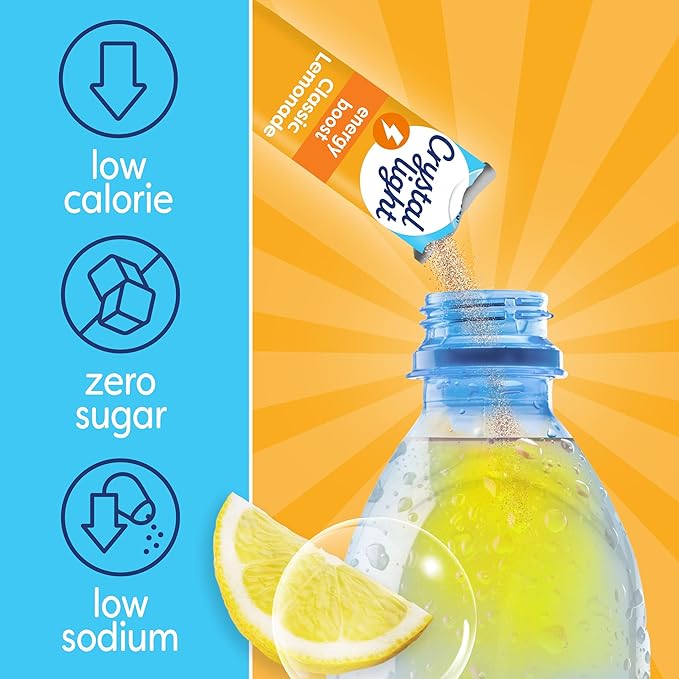 Crystal Light Energy Boost Lemonade Drink Mix, 10 ct On-the-Go Packets