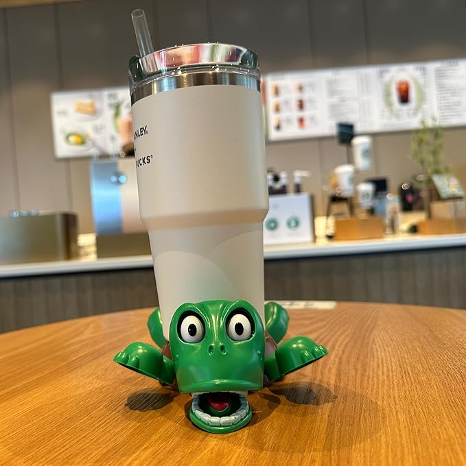 JOD® Turtle Cup Holder,Turtle Coaster with Funny Expression, Cup Holder with Liftable Limbs & Expressive Face for Turtles,Tortoise Lover Gag Gifts Home Decor(green)
