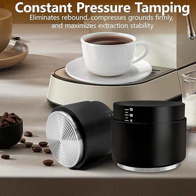 3-in-1 Coffee Distributor and Tamper with WDT Tool – Espresso Distribution Tool Set, Professional Espresso Accessories Kit, Fits 51mm Portafilters (51mm)