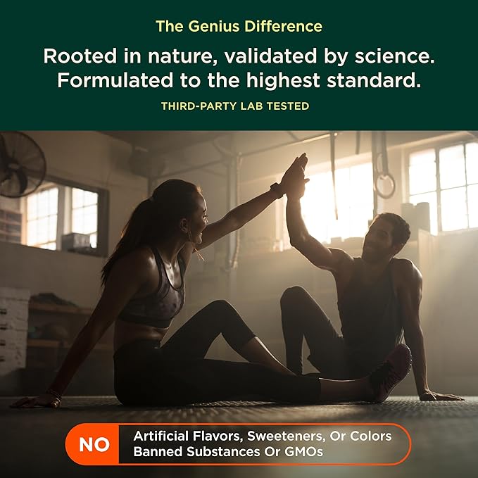 The Genius Brand Genius Hydrate - Electrolyte Supplement for Daily Hydration - Coconut Water - Sugar-Free - 8 Essential Minerals & Nutrients - Non-GMO - Sour Peach Rings - 50 Servings