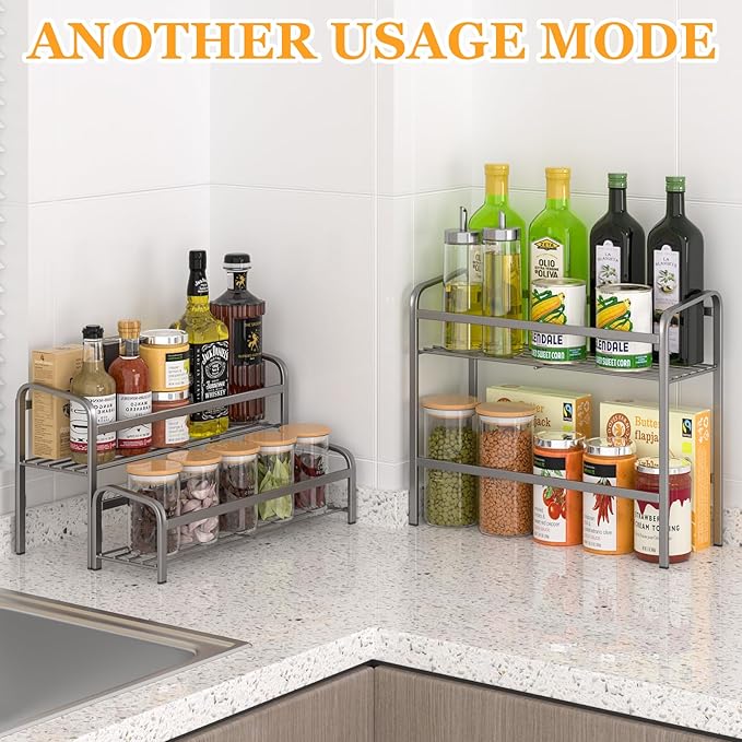 DTUQYX Coffee Syrup Organizer 3-Tier, 12 Bottles Capacity Coffee Syrup Rack, Metal Syrup Stand for Spice, Wine, Liquor, Bottle, Coffee Bar Station Racks Magnetic, No Installation, Grey