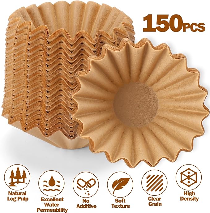 Palksky 150PCS Disposable Coffee Filters for Ninja PB051/PB041 Makers, Premium Replacement Paper Filter for Ninja Pod & Grounds Specialty Single-Serve, Enhance Flavor & Reduce Bitterness