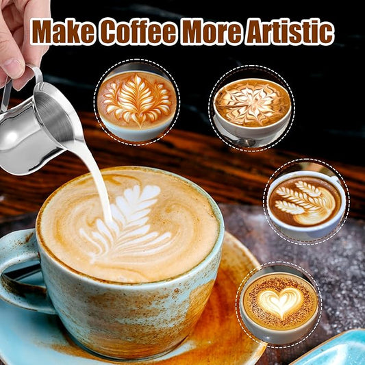 8 Pack 3 oz Creamer Pitcher - Stainless Steel Bell Creamers, Mini Creamer Dispenser with Pouring Spout for Serving Milk, Coffee Cream, Maple Syrup, Espresso Machine for Restaurant, Cafes
