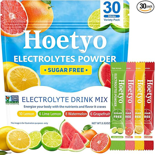 Electrolytes Powder Packets - Sugar Free Electrolyte Powder Drink Mix - 30 Sticks Daily Rapid Hydration Packets for Sports & Dehydration - Variety Pack of Summer Flavors, Keto Friendly, Vegan, Non-GMO