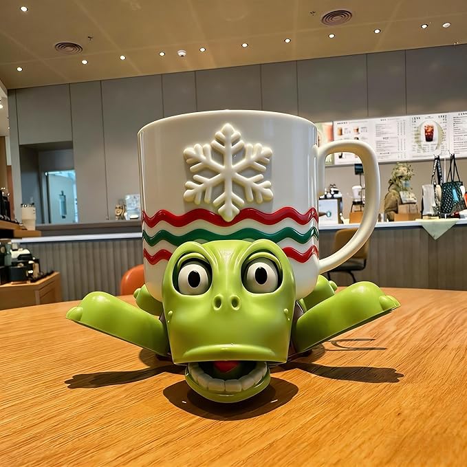 JOD® Turtle Coaster, 3D Printed Funny Tea Coasters with Interactive Expression, Turtle Cup Holder, Liftable Limbs & Expressive Face for Turtles,Tortoise Lover Gag Gifts Home Decor(Light Green Pro)