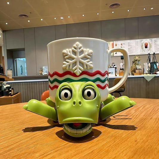 JOD® Turtle Coaster, 3D Printed Funny Tea Coasters with Interactive Expression, Turtle Cup Holder, Liftable Limbs & Expressive Face for Turtles,Tortoise Lover Gag Gifts Home Decor(Light Green Pro)