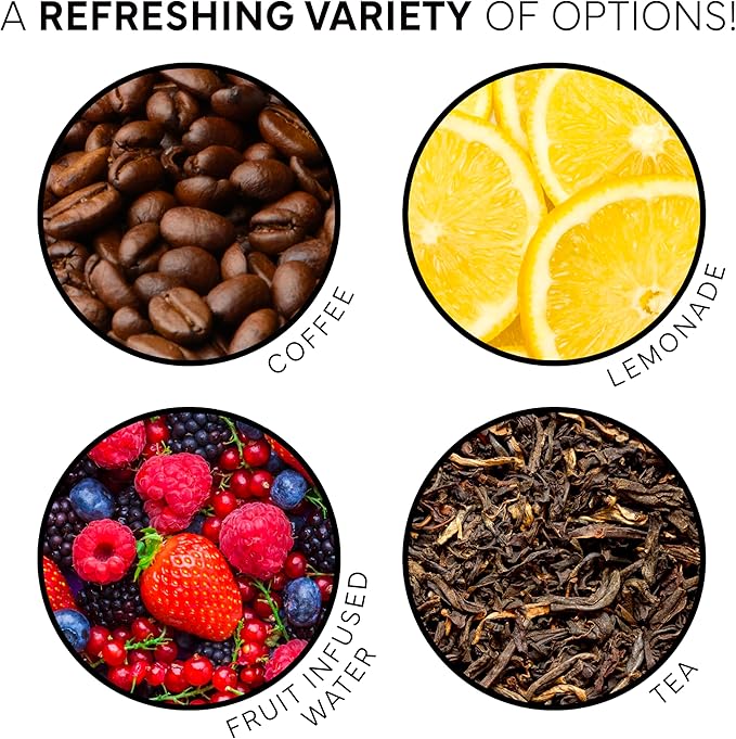 COOK WITH COLOR Cold Brew Coffee Maker - 64oz Mason Jar Pitcher with Stainless Steel Filter, Airtight Glass Jar, Pour Spout Lid & Handle, Ideal for Iced Coffee & Tea, Includes Brush, Black