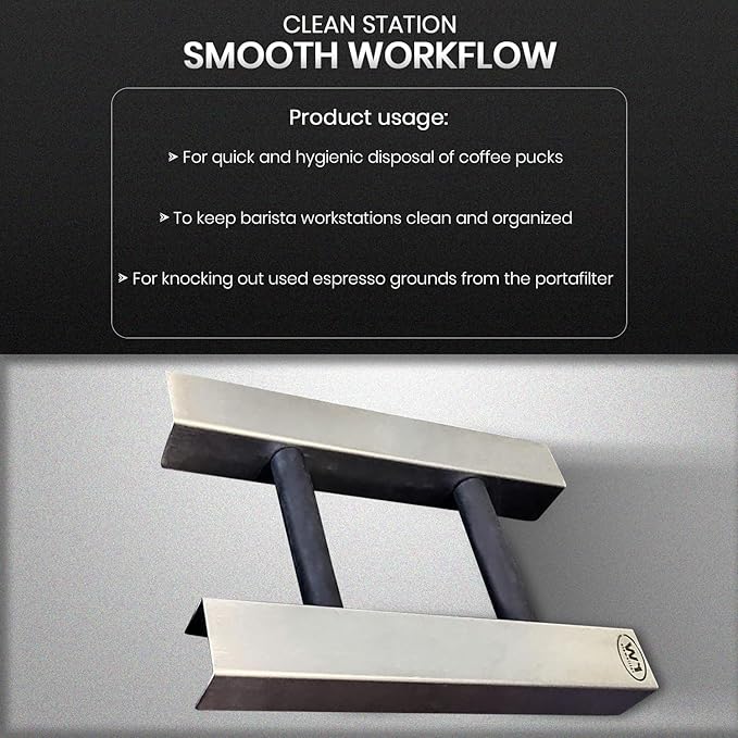 Rattleware Stainless Steel Knock Chute 15″×11″ – Heavy-Duty, Double-Sided Espresso Grounds Chute for Slim Jim Trash Can – Commercial Grade Barista Tools for High-Volume Coffee Stations