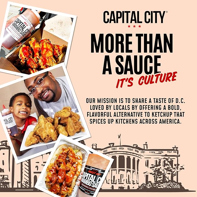 Capital City Mambo Sauce Mild, Washington DC Wing Sauces, Perfect Condiment for Wings Chicken Pork Beef Seafood Burgers Rice or Noodles, 12oz (12 Pack)