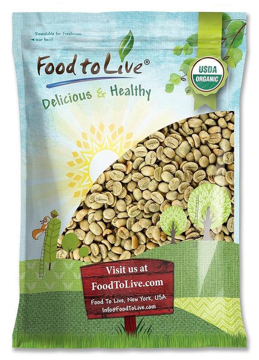 Food to Live Organic Colombian Huila Arabica Green Coffee Beans, 10 Pounds – Whole, Unroasted, Washed Bean. Single Origin. Fresh Crop. No-GMO, Vegan, Bulk