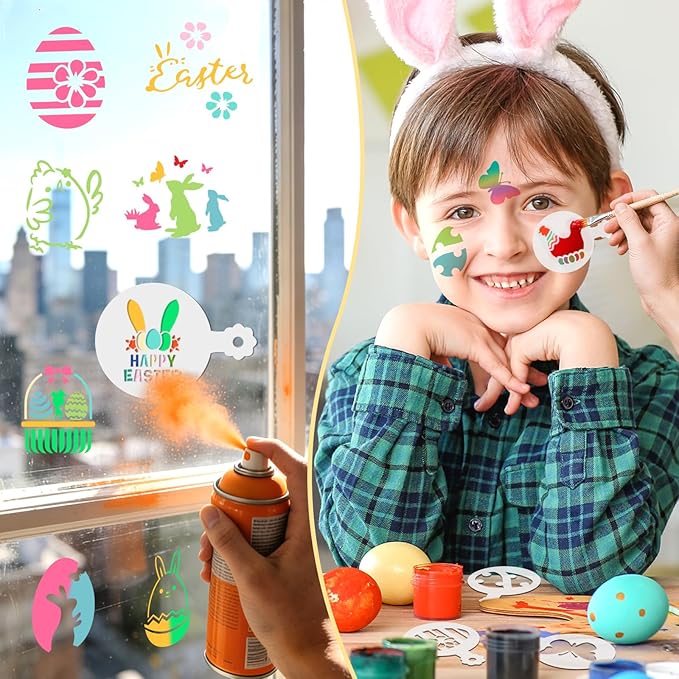 JULBEAR Holiday Cookie Stencils Set, 36 Reusable Templates Versatile Holiday Baking Stencils for Valentine's, St Patrick's Easter DIY Baking and Decorating