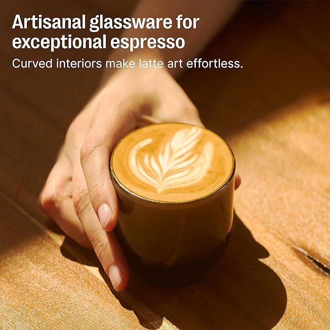Fellow Pirch Espresso Glasses 3.5 oz Artisanal Cups, Set of 12, Dishwasher Safe Coffee Glasses for Espresso Shots & Latte Art – Amber