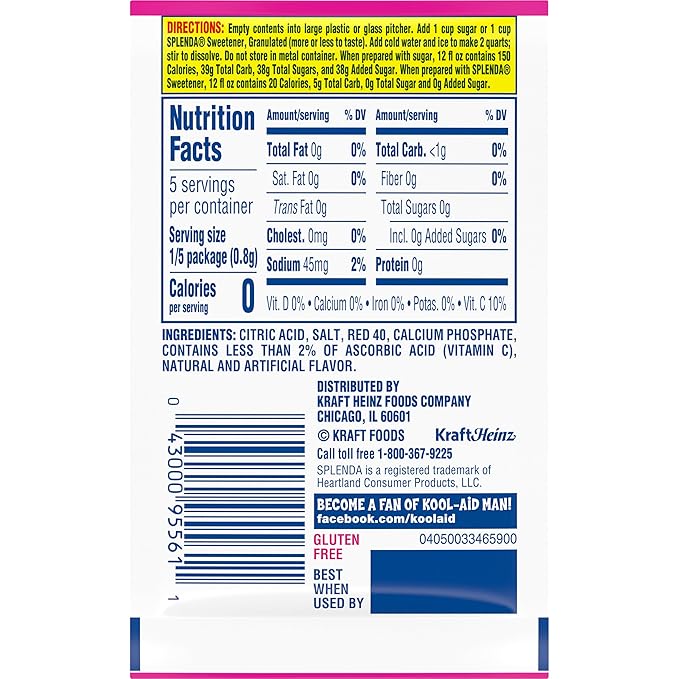 Kool-Aid .14 oz Soft Drink-Powdered Unsweetened Strawberry 192 Case