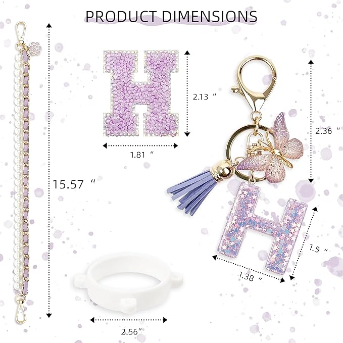 Letter Handle Strap Accessories with Cute Initial Charm Compatible with Owala Water Bottle 24oz 32oz 40oz Owala Kids