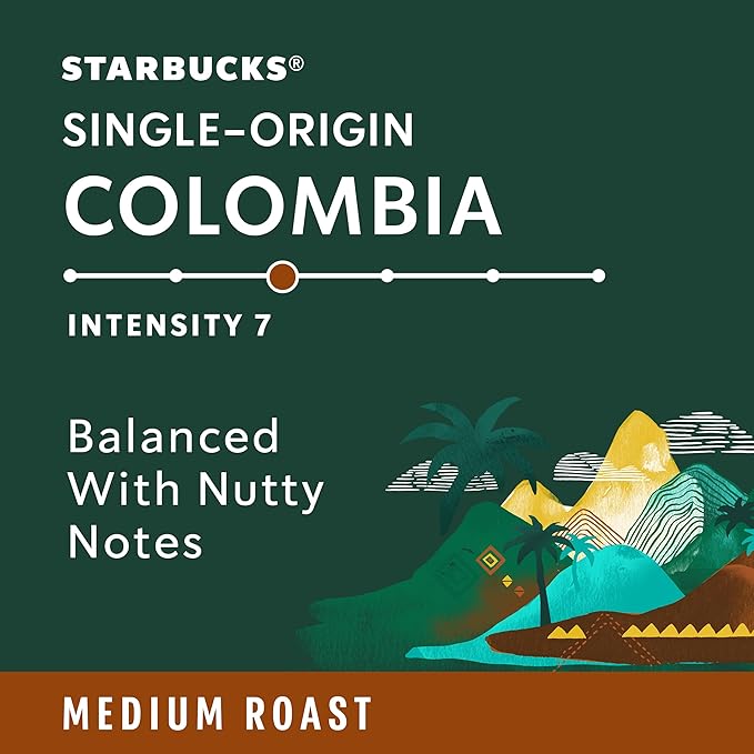 Starbucks by Nespresso Original Line, Single-Origin Colombia, Medium Roast Coffee, 50-count Espresso Pods