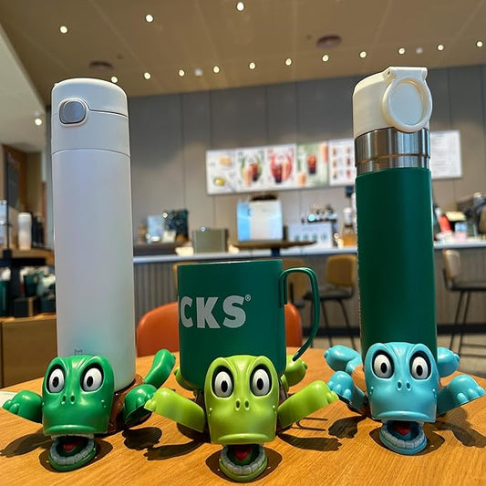 JOD® Turtle Cup Holder,Turtle Coaster with Funny Expression, 3 PCs Cup Holder with Liftable Limbs & Expressive Face for Turtles,Tortoise Lover Gag Gifts Home Decor(3pc-Light Green Green Blue)