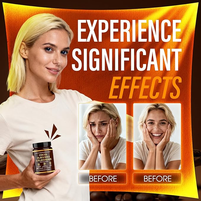 High Flavanol Cocoa Powder, 1200mg Cocoa Flavanols, Flavonoids & 600mg Epicatechin, Improve Circulation, Energy, Supports Heart Health & Brain Function (1, Gram, 150)
