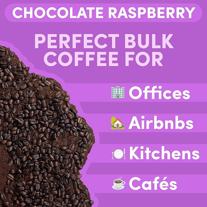 Sarasota Coffee Ground Chocolate Raspberry | Medium Roast Gourmet Flavored Coffee Grounds | Low Acid, Mold Free, Specialty Grade Flavored Bulk Ground Coffee | 5lb (80 oz)