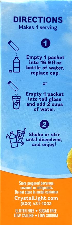 Crystal Light On The Go Citrus With Caffeine Drink Mix, 10-Packet Box (Pack of 8)