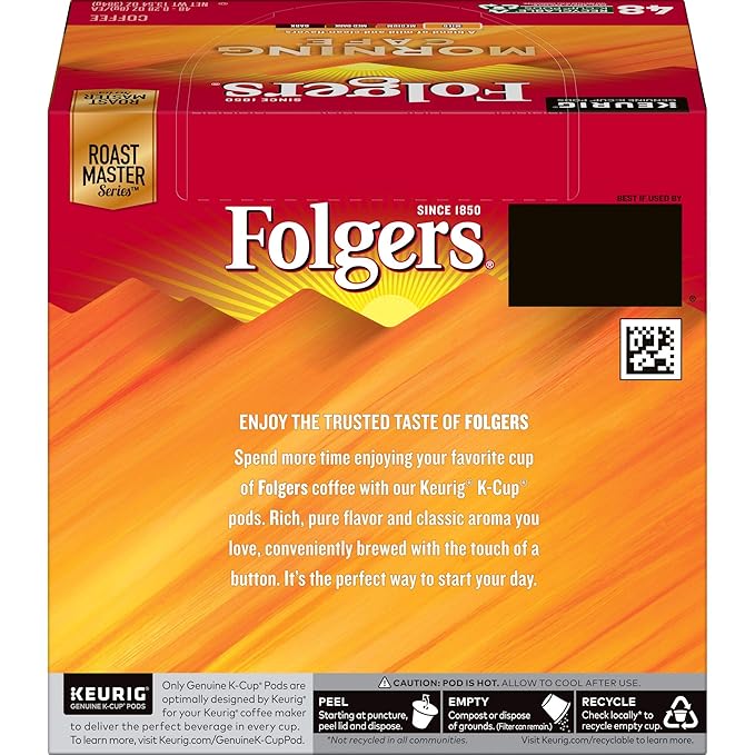 Folgers Morning Café Mild Roast Coffee, 192 Keurig K-Cup Pods