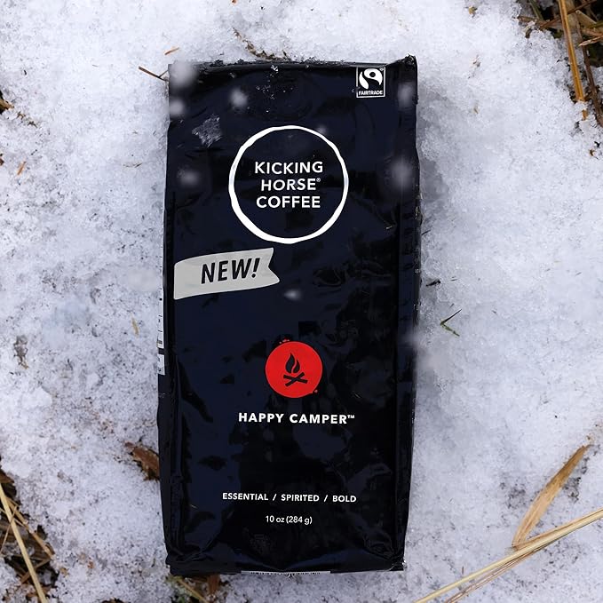 Kicking Horse Happy Camper Whole Bean Coffee, 10 Ounce - Certified Organic, Fairtrade, Kosher Coffee (Pack of 2)