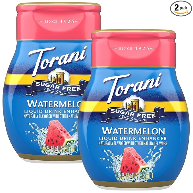 Torani Sugar Free Watermelon Liquid Drink Enhancer, Water Flavoring 2-Pack, 1.62 Oz Ea