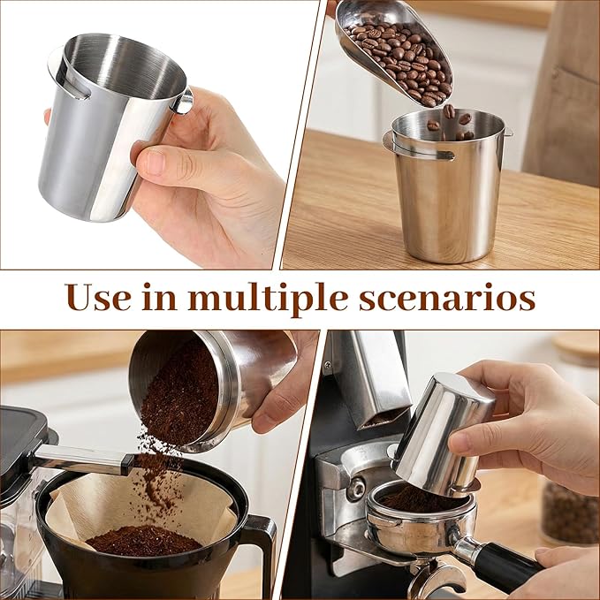 Coffee Dosing Cup 58mm Stainless Steel Espresso Dosing Cup Espresso Machine Accessories Compatible with 58mm Portafilter