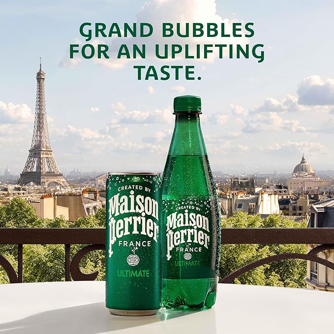 Maison Perrier Unflavored Sparkling Water, 16.9 FL OZ Plastic Water Bottle (12 count)