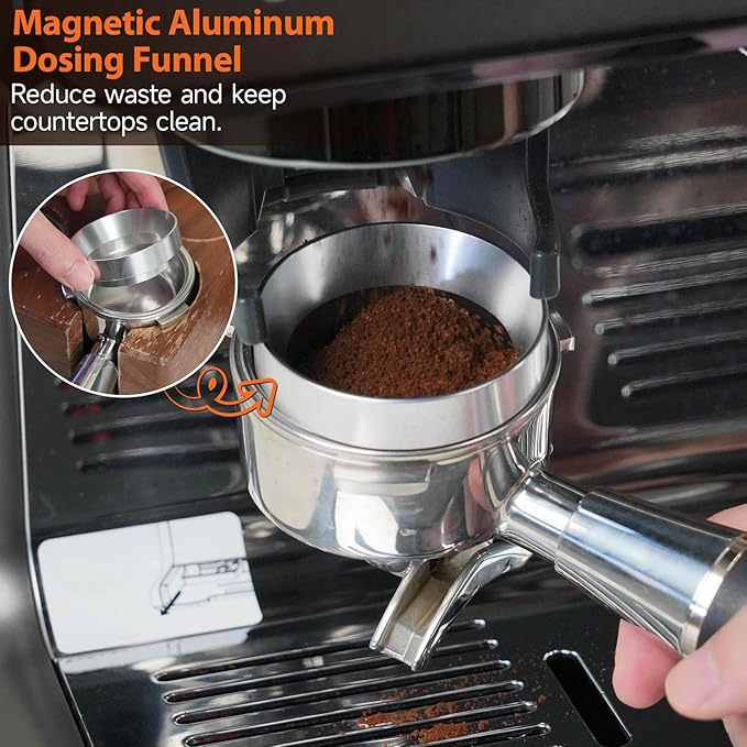 51mm Espresso Machine Accessories, Spring Loaded Calibrated Tamper, WDT Tool, Dosing Funnel, Fits Espresso Coffee Machines and 51 mm Portafilters, Espresso Accessories Kit Barista Tools