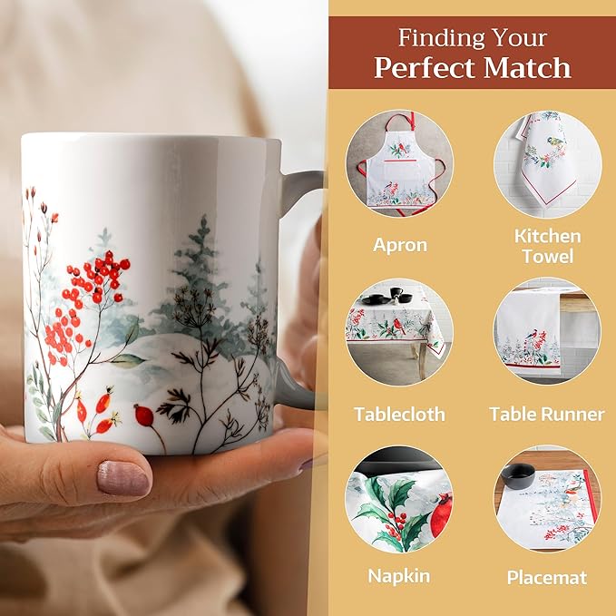 Maison d' Hermine Coffee Mug with Handles Fine Bone China Mugs Pack of One Tea Cups for Hot Beverages Cappuccino Latte Home Restaurant Office Perfect for Gift (Morzine - Chamonix, 12 Ounce)