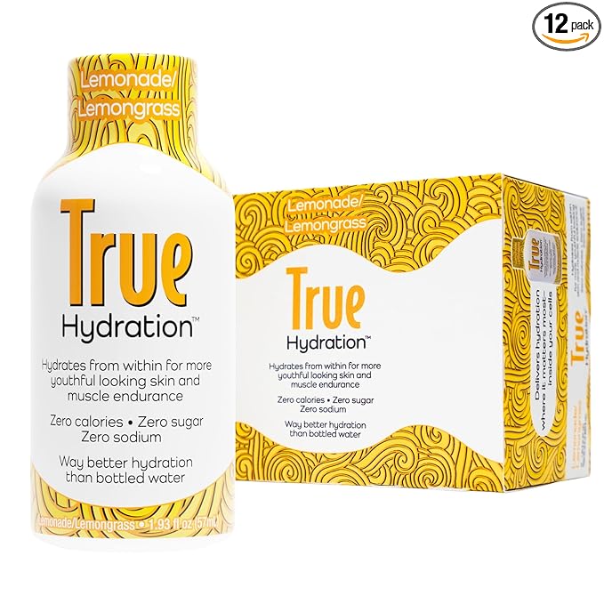 True Hydration Electrolyte Shots, 12-Pack – Supports Sleep Quality, Daily Wellness & Muscle Cramps – Magnesium, Potassium & Taurine – Zero Sugar, Zero Sodium – Lemonade