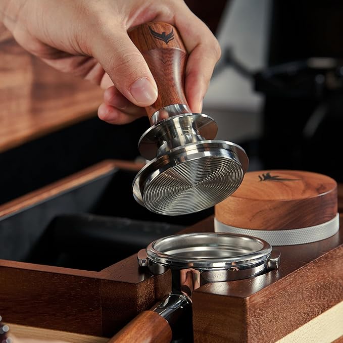 58mm Espresso Accessories Set – Tamping Station, Calibrated Tamper, Adjustable Coffee Distributor, WDT Puck Prep Tool & Scale for Rocket, ECM & Lelit