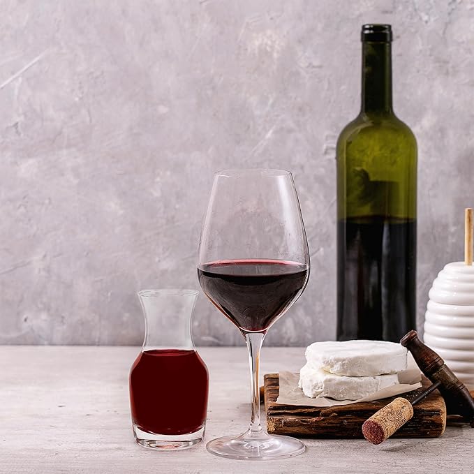 Cornucopia Brands Individual Wine Carafes (6-Pack); Small 6.5oz Single-Serving Personal Mini Size Wine Decanters