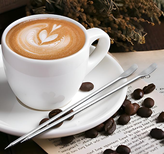 2pcs Stainless Steel Coffee Art Pen - Dual-Ended Latte Art Pen for Creative Coffee Designs