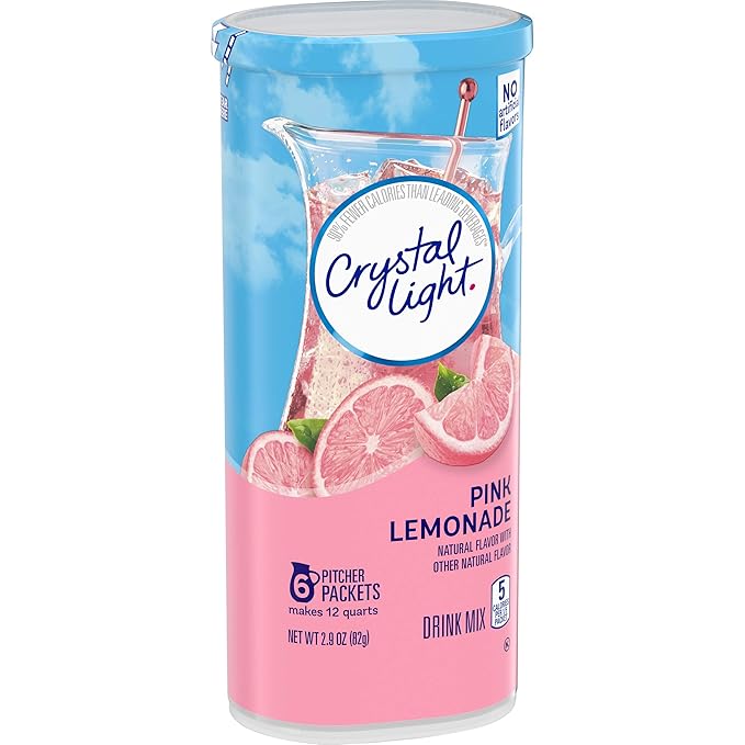 Crystal Light Pink Lemonade Drink Mix, 12-Quart 2.9-Ounce Canister (Pack Of 6)