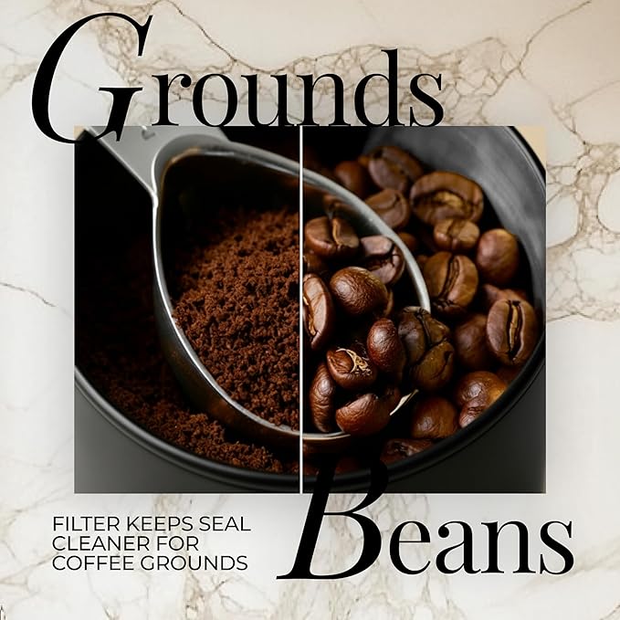 Coffee Storage Container - Airtight Vacuum Coffee Canister with Scoop and Label - Matte Black Canister Holds 1.2 lbs Beans or 1.5lbs Grounds, Dual-Lid Freshness System - Perfect for Gifting