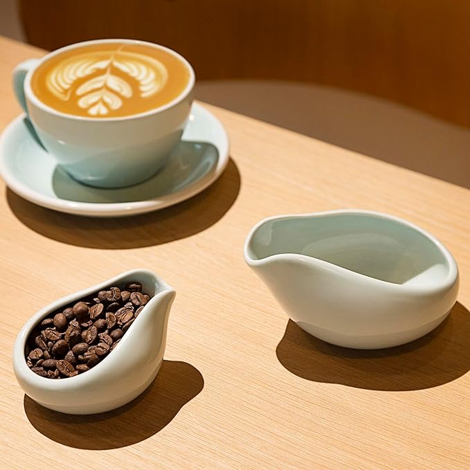 Loveramics 2-Pack Coffee Bean Dosing Cups by James Hoffmann, 30g-60g Capacity (Celadon Blue)