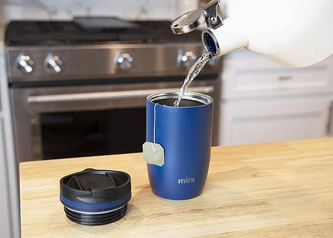 MIRA 12 oz Travel Coffee Mug - Insulated Stainless Steel Tumbler with Screw Lid - Admiral Blue