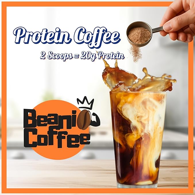 Mocha Protein Iced Coffee – Instant Collagen Coffee with High CGA for Energy & Focus – Sugar-Free, Dairy-Free, Lactose-Free, Keto & Fasting Friendly – 100mg Caffeine – 15 Servings