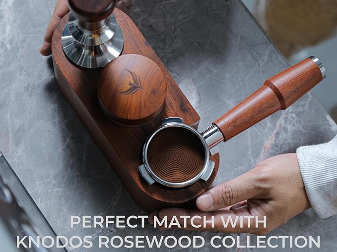 KNODOS 51.5mm Espresso Distribution Tool for La Pavoni Post Millenium Models Wooden Coffee Distributor Adjustable Depth Stainless Steel Espresso Leveler